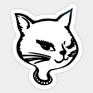 Retro Winking Cat Sticker